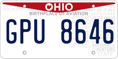 OH license plate GPU8646