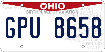 OH license plate GPU8658