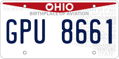 OH license plate GPU8661