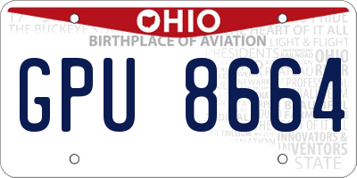 OH license plate GPU8664