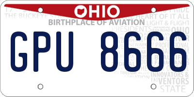 OH license plate GPU8666