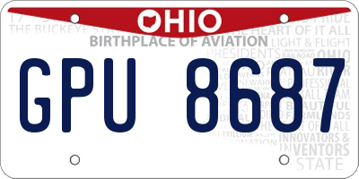OH license plate GPU8687