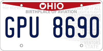 OH license plate GPU8690