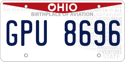 OH license plate GPU8696