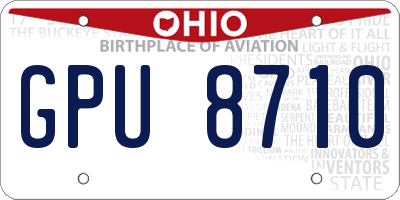 OH license plate GPU8710