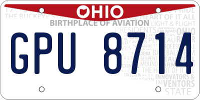 OH license plate GPU8714