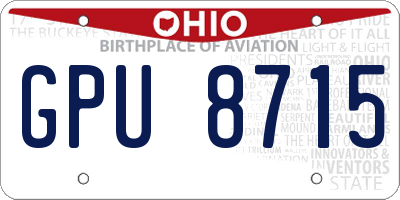 OH license plate GPU8715