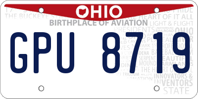 OH license plate GPU8719
