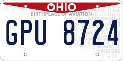 OH license plate GPU8724