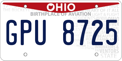 OH license plate GPU8725