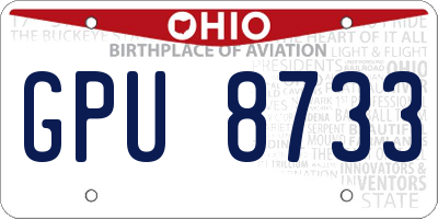 OH license plate GPU8733