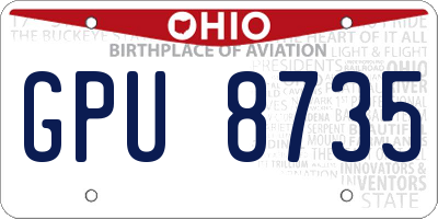 OH license plate GPU8735