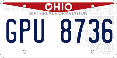 OH license plate GPU8736