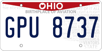 OH license plate GPU8737