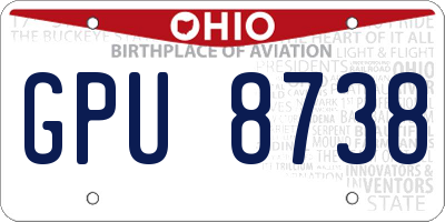OH license plate GPU8738