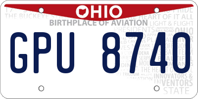 OH license plate GPU8740