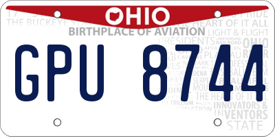 OH license plate GPU8744