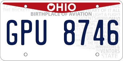 OH license plate GPU8746