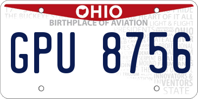 OH license plate GPU8756