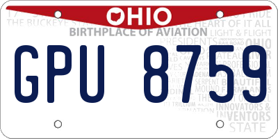 OH license plate GPU8759