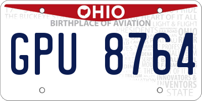 OH license plate GPU8764