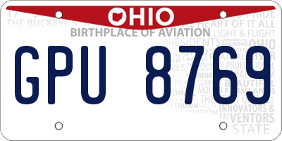OH license plate GPU8769