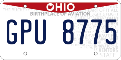 OH license plate GPU8775