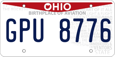 OH license plate GPU8776