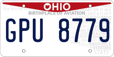 OH license plate GPU8779