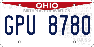 OH license plate GPU8780