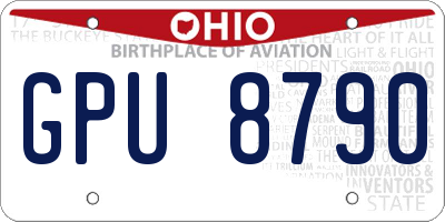 OH license plate GPU8790
