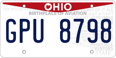 OH license plate GPU8798