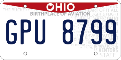 OH license plate GPU8799