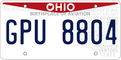 OH license plate GPU8804