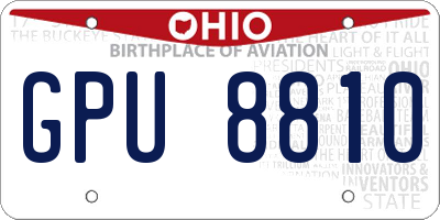 OH license plate GPU8810