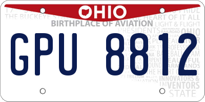 OH license plate GPU8812