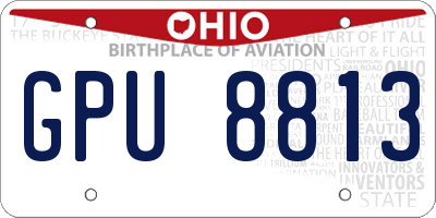 OH license plate GPU8813