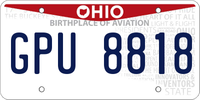 OH license plate GPU8818