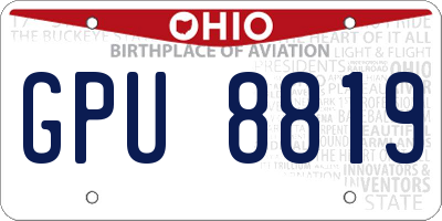 OH license plate GPU8819
