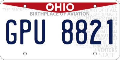 OH license plate GPU8821