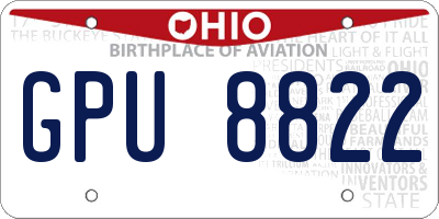 OH license plate GPU8822