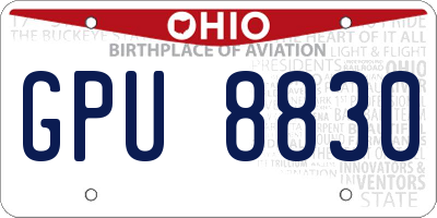 OH license plate GPU8830