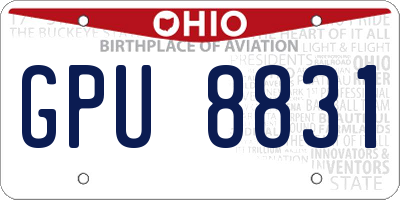 OH license plate GPU8831