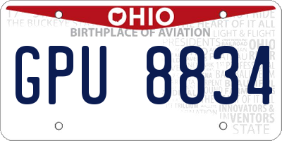 OH license plate GPU8834