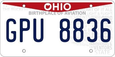 OH license plate GPU8836