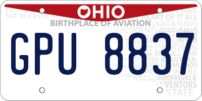 OH license plate GPU8837