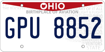 OH license plate GPU8852