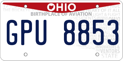 OH license plate GPU8853