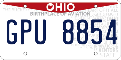 OH license plate GPU8854