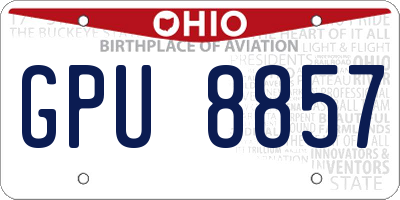 OH license plate GPU8857
